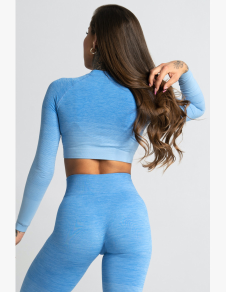 GYM GLAMOUR • Gym Glamour Crop-Top a maniche lunghe Blue • NebShop