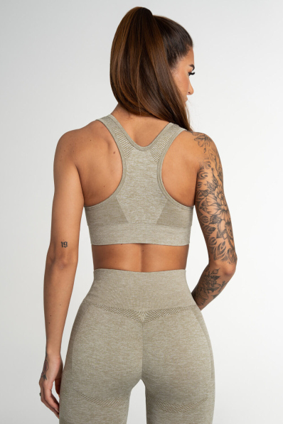GYM GLAMOUR • Gym Glamour Fitness podprsenka Fusion Khaki • NebShop 2