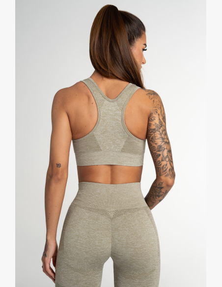 GYM GLAMOUR • Gym Glamour Fitness podprsenka Fusion Khaki • NebShop