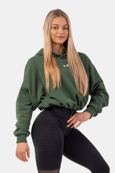 NEBBIA • Voľná crop mikina s kapucňou Iconic • NEBBIAshop.sk