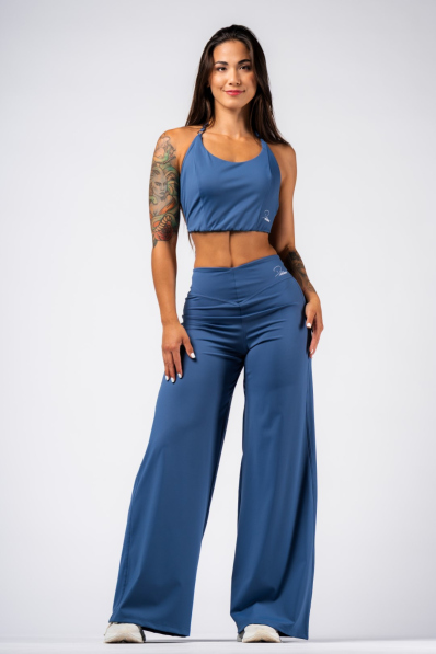 NEBBIA Deni x NEBBIA Flared pantaloni a vita alta blu