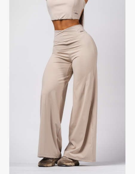 NEBBIA Deni x NEBBIA Flared high-waisted cream pants