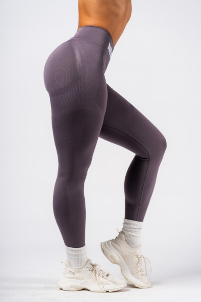 NEBBIA Bezšvové extra push-up legíny s vysokým pásom Flow Seamless šedé 2