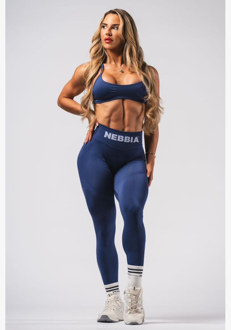 NEBBIA Bezšvové extra push-up legíny s vysokým pásom Flow Seamless modré NEBBIA Bezšvové extra push-up legíny s vysokým pásom Flow Seamless modré