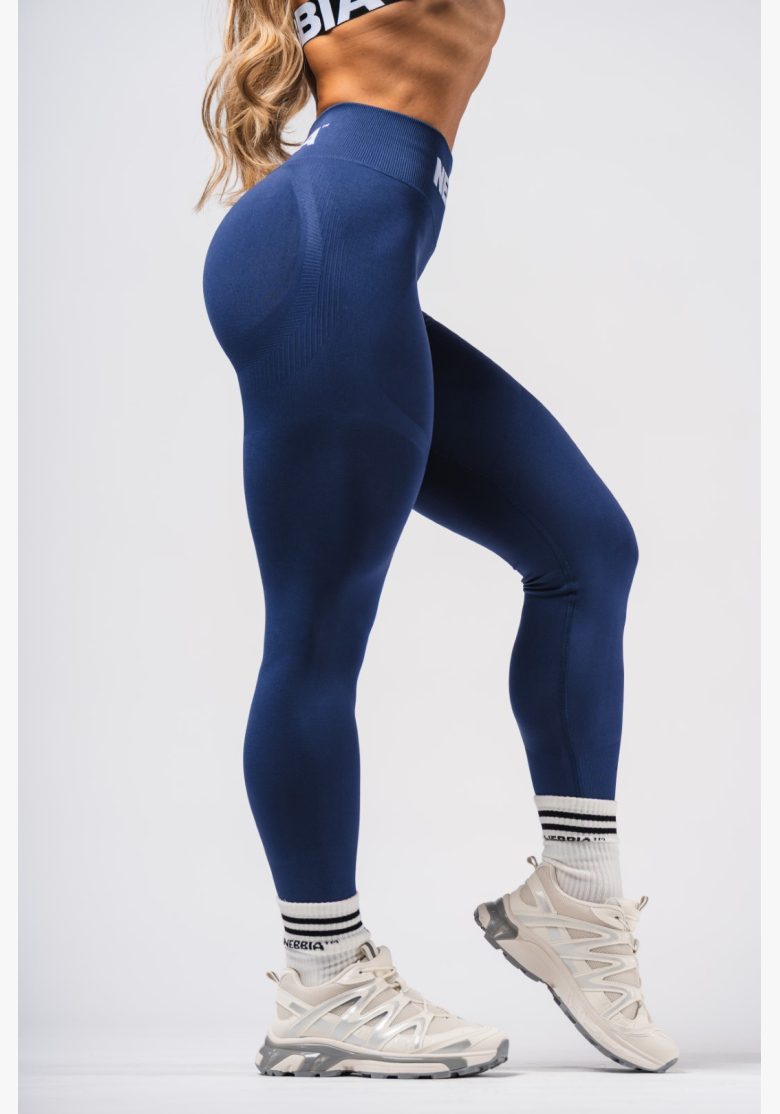 NEBBIA Bezšvové extra push-up legíny s vysokým pásom Flow Seamless modré NEBBIA Bezšvové extra push-up legíny s vysokým pásom Flow Seamless modré