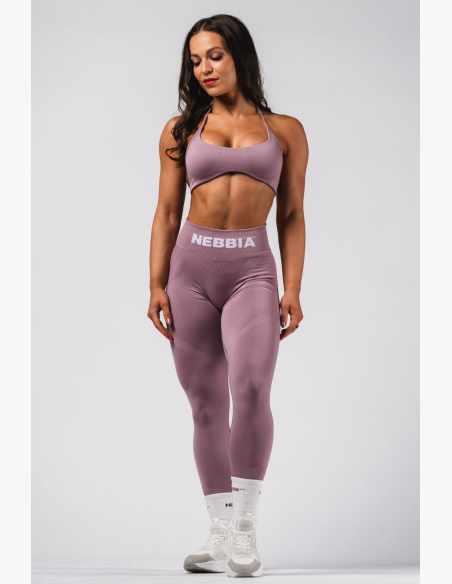 NEBBIA Bezešvé extra push-up legíny s vysokým pasem Flow Seamless růžové