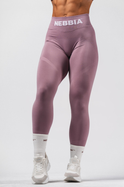 NEBBIA Bezešvé extra push-up legíny s vysokým pasem Flow Seamless růžové 2