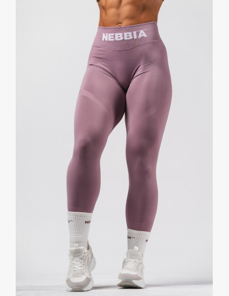 NEBBIA Bezešvé extra push-up legíny s vysokým pasem Flow Seamless růžové