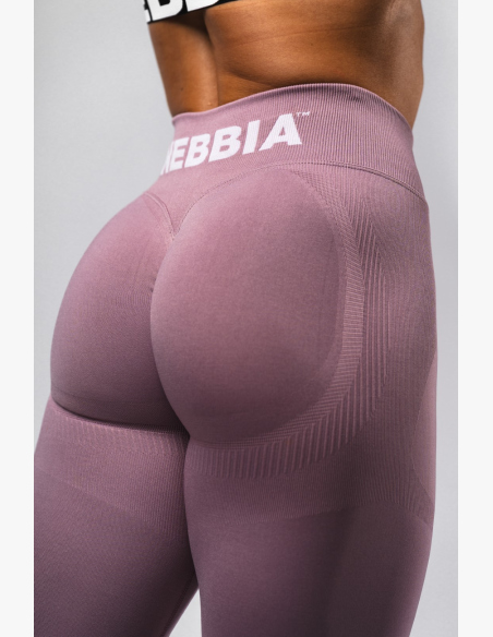 NEBBIA Bezešvé extra push-up legíny s vysokým pasem Flow Seamless růžové