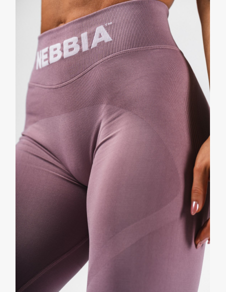 NEBBIA Bezešvé extra push-up legíny s vysokým pasem Flow Seamless růžové
