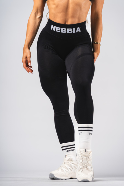 NEBBIA Bezšvové extra push-up legíny s vysokým pásom Flow Seamless čierne 2