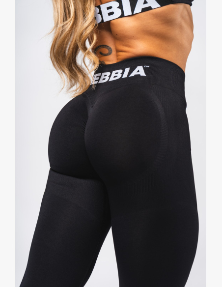 NEBBIA Bezšvové extra push-up legíny s vysokým pásom Flow Seamless čierne