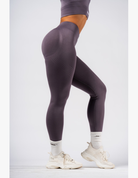 NEBBIA Tvarujúce bezšvové maximum push-up legíny FLOW SEAMLESS šedé