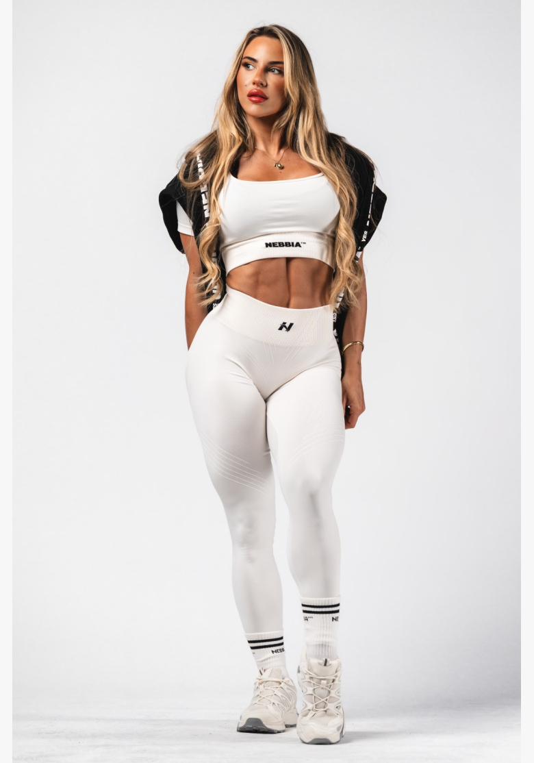 NEBBIA Tvarujúce bezšvové maximum push-up legíny FLOW SEAMLESS krémové NEBBIA Tvarujúce bezšvové maximum push-up legíny FLOW SEAMLESS krémové