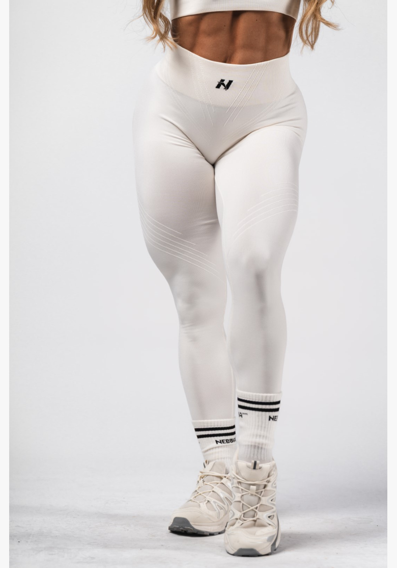 NEBBIA Tvarujúce bezšvové maximum push-up legíny FLOW SEAMLESS krémové NEBBIA Tvarujúce bezšvové maximum push-up legíny FLOW SEAMLESS krémové
