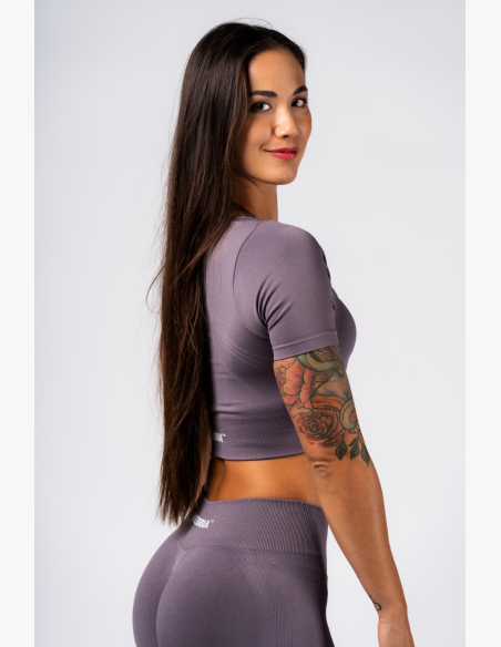 NEBBIA Shaping Seamless Crop Top FLOW SEAMLESS gray