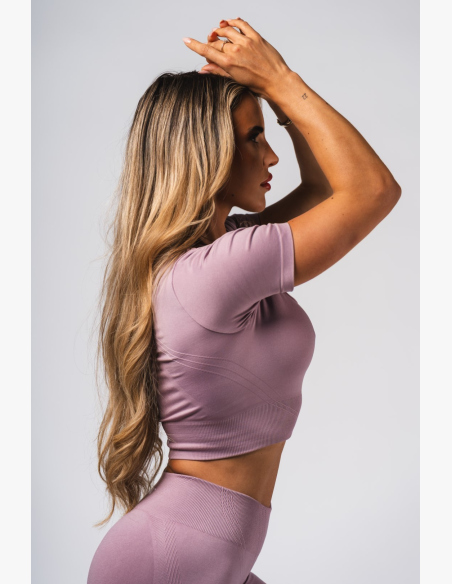 NEBBIA Tvarující bezešvý crop top FLOW SEAMLESS růžové