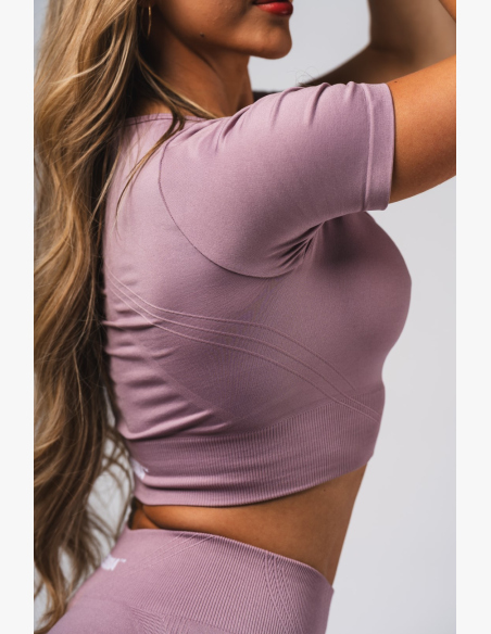 NEBBIA Tvarující bezešvý crop top FLOW SEAMLESS růžové