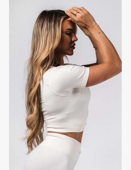 NEBBIA Top crop modellante senza cuciture FLOW SEAMLESS crema