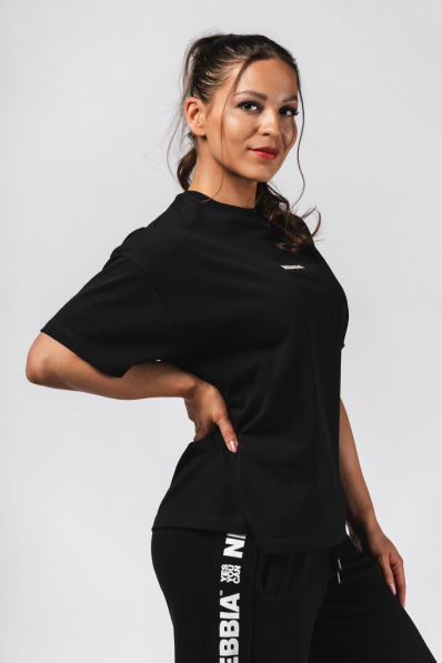 NEBBIA Oversized tričko RESET černé