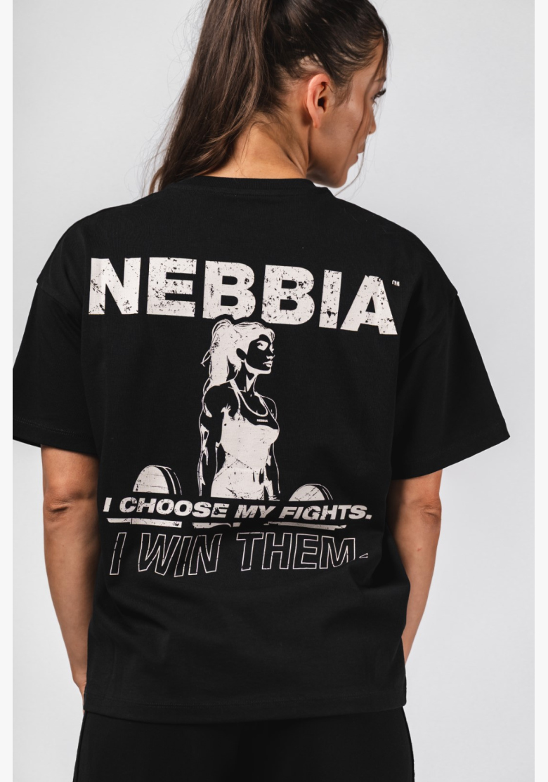 NEBBIA Oversized tričko RESET čierne NEBBIA Oversized tričko RESET čierne