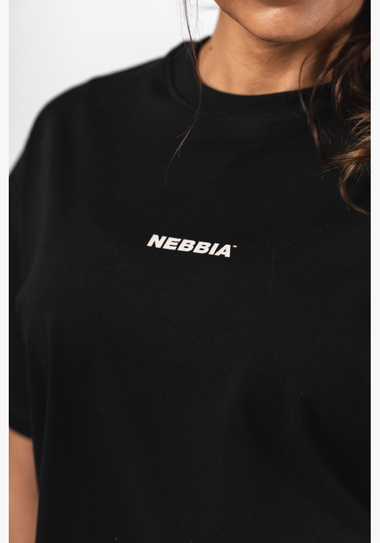 NEBBIA Oversized tričko RESET čierne NEBBIA Oversized tričko RESET čierne