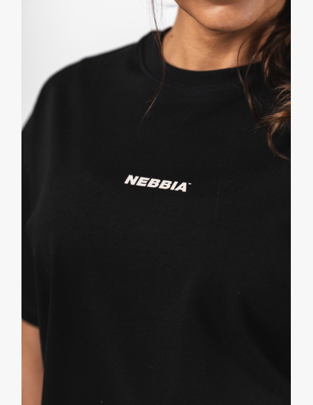NEBBIA Oversized tričko RESET čierne