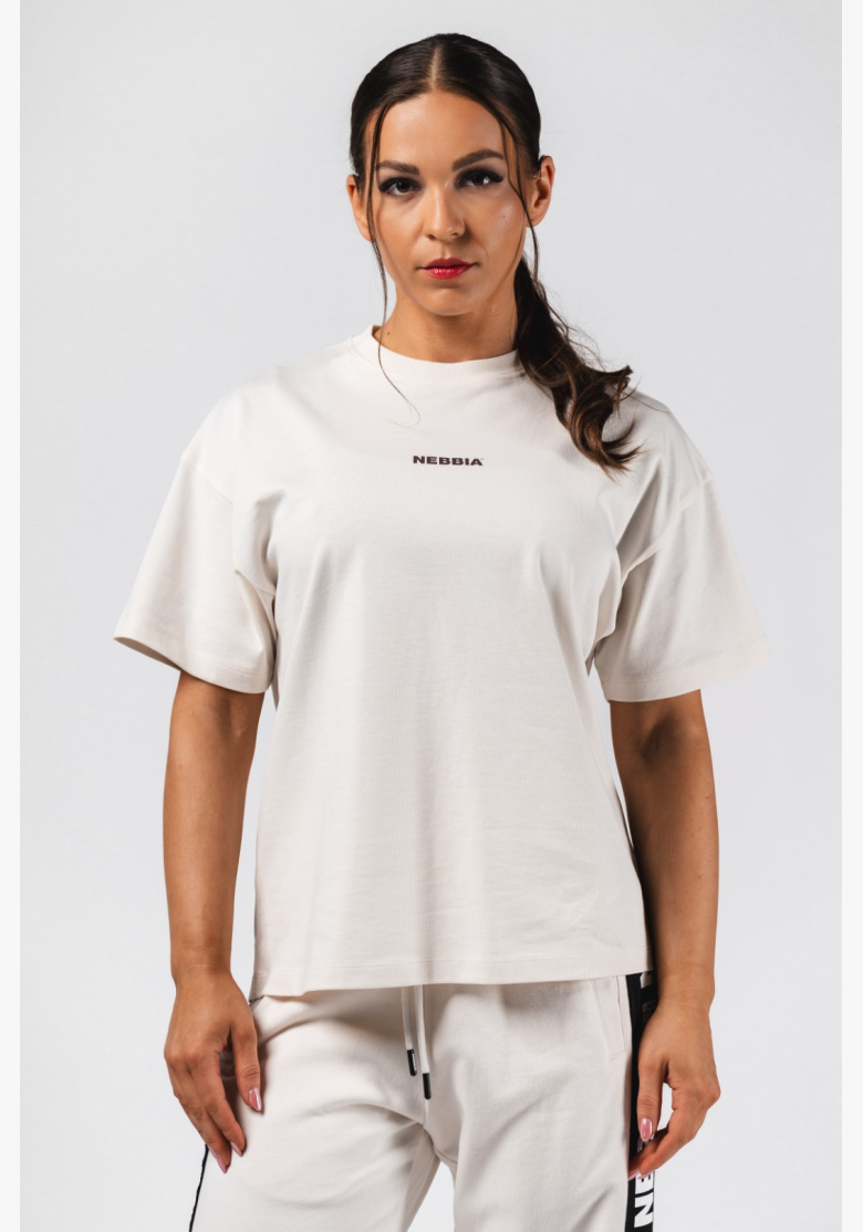 NEBBIA Maglietta oversize RESET crema NEBBIA Maglietta oversize RESET crema